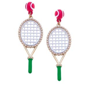 Tennis Racket Pink Ball Earrings from Smashing Clothing